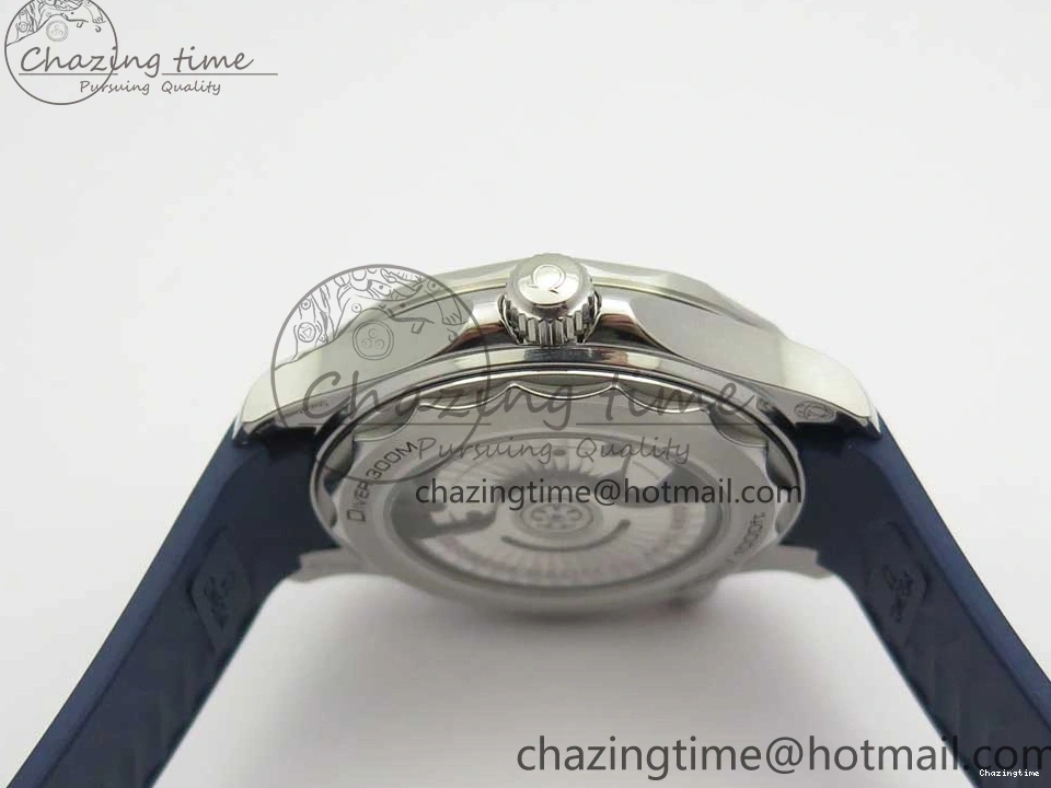 0406 StreetReady 2018 Seamaster Diver 300M VSF 1:1 Best Edition Blue Ceramic Gray Dial on Blue Rubber Strap A8800 V2 (Black Balance Wheel) 7963